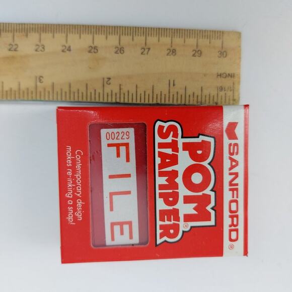 Stanford POM Stamper File 00229 Pre-ink Stamp Office Supplies Red Ink - Picture 8 of 8